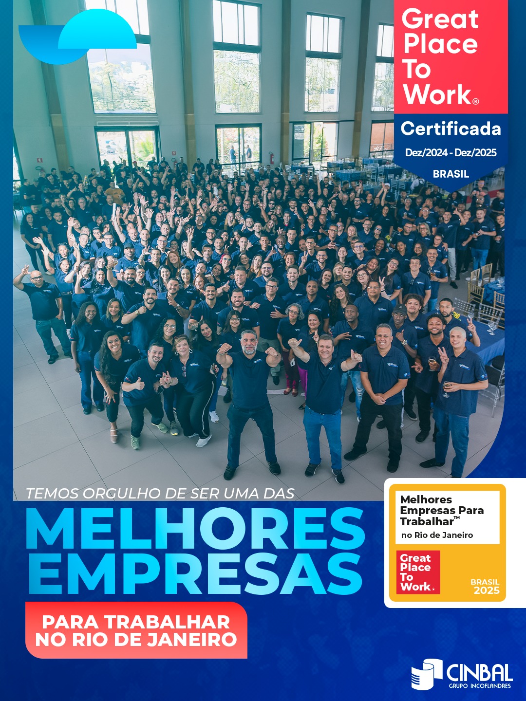 Somos uma das melhores empresas para se trabalhar no RJ!